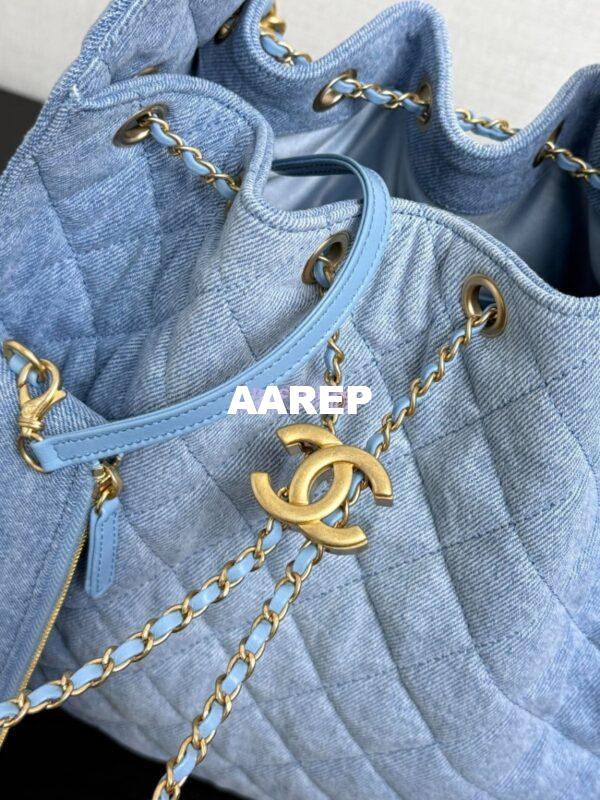 Replica Chanel 25C Large Bucket Bag in Washed Denim AS5311 Blue 6