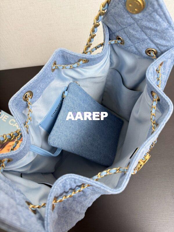 Replica Chanel 25C Large Bucket Bag in Washed Denim AS5311 Blue 8
