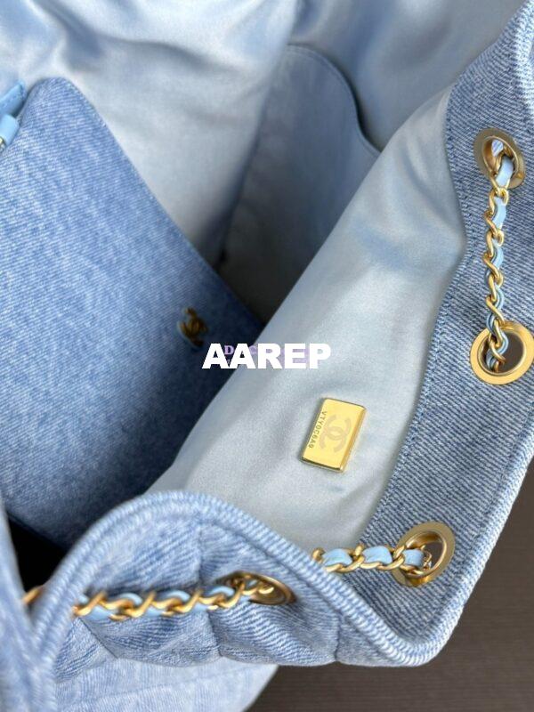 Replica Chanel 25C Large Bucket Bag in Washed Denim AS5311 Blue 9