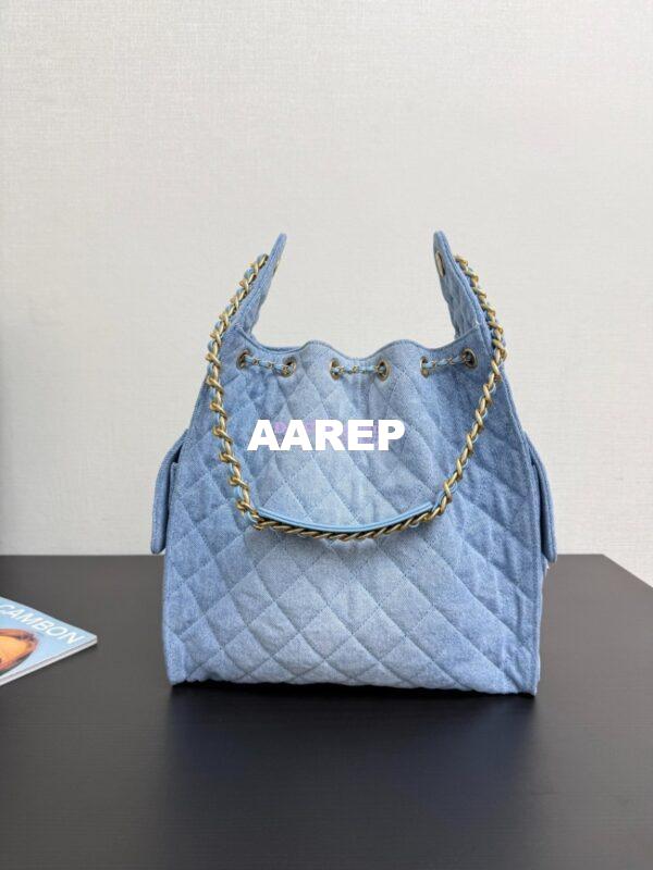 Replica Chanel 25C Large Bucket Bag in Washed Denim AS5311 Blue 11