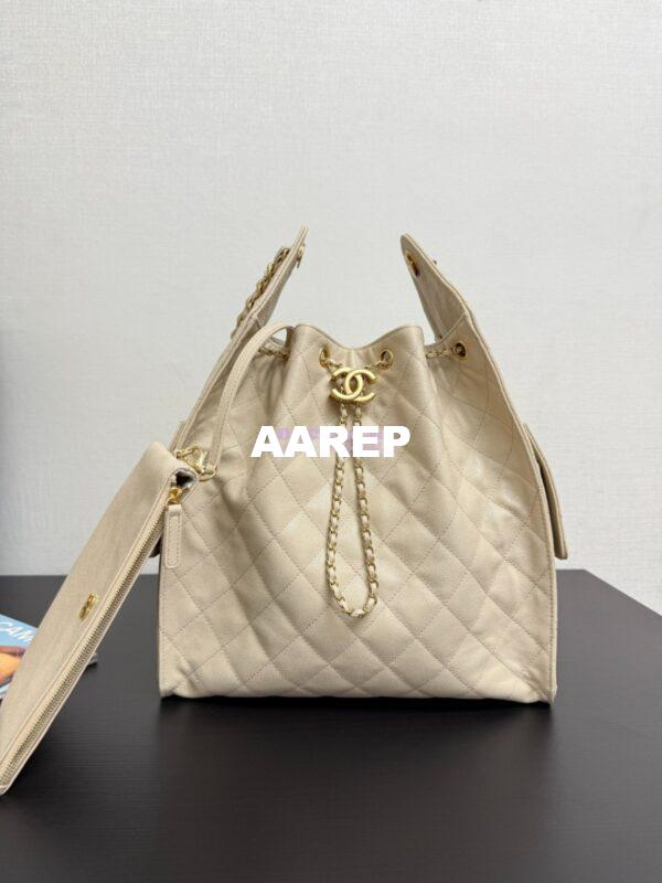 Replica Chanel 25C Large Bucket Bag in Suede Goatskin AS5311 Beige 3