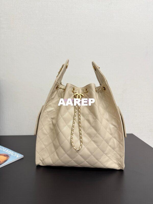 Replica Chanel 25C Large Bucket Bag in Suede Goatskin AS5311 Beige 4