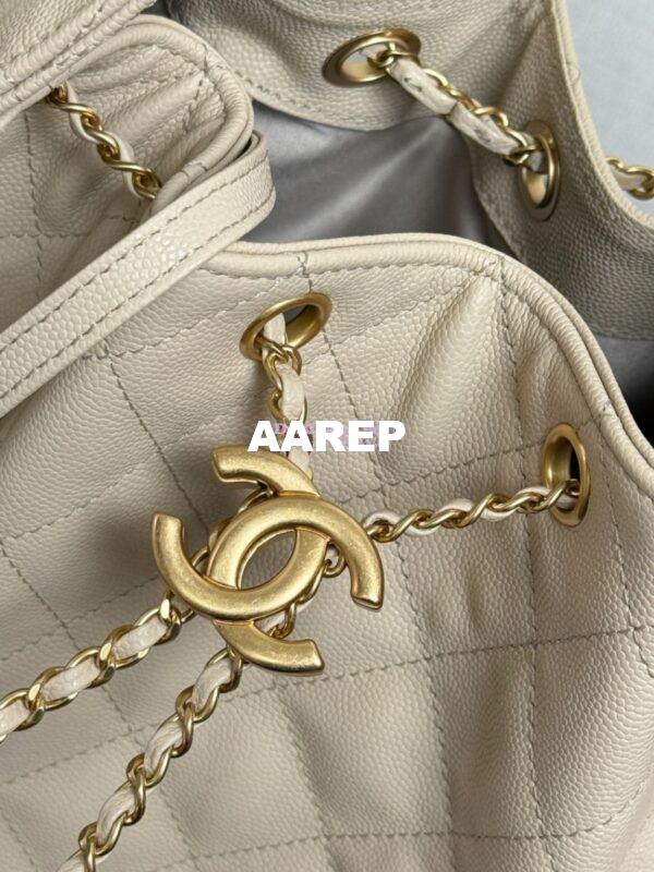 Replica Chanel 25C Large Bucket Bag in Suede Goatskin AS5311 Beige 6
