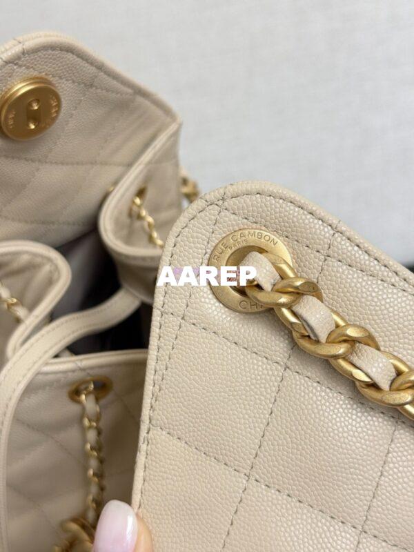 Replica Chanel 25C Large Bucket Bag in Suede Goatskin AS5311 Beige 7