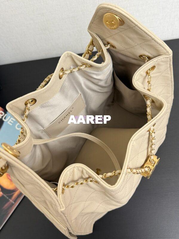 Replica Chanel 25C Large Bucket Bag in Suede Goatskin AS5311 Beige 11