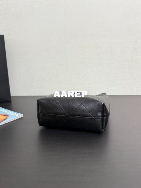 Replica Chanel SS25 Hobo Bag Shiny Lambskin AS5409 Black 9