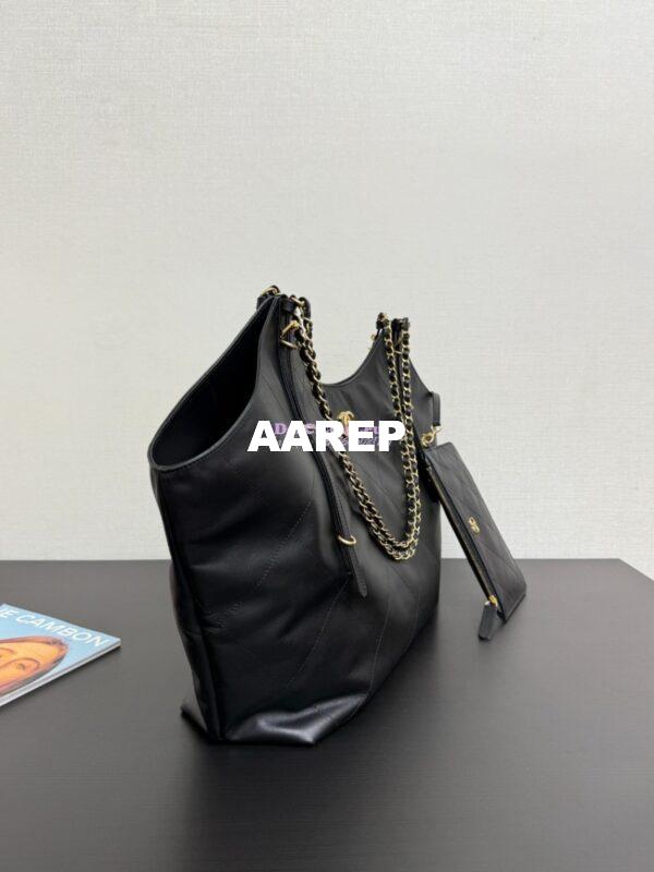 Replica Chanel SS25 Maxi Shopping Bag Calfskin AS5463 Black 5