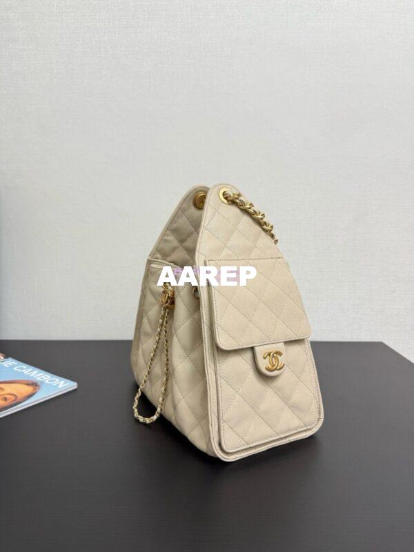 Replica Chanel 25C Small Bucket Bag in Grained Calfskin AS5293 Beige 4