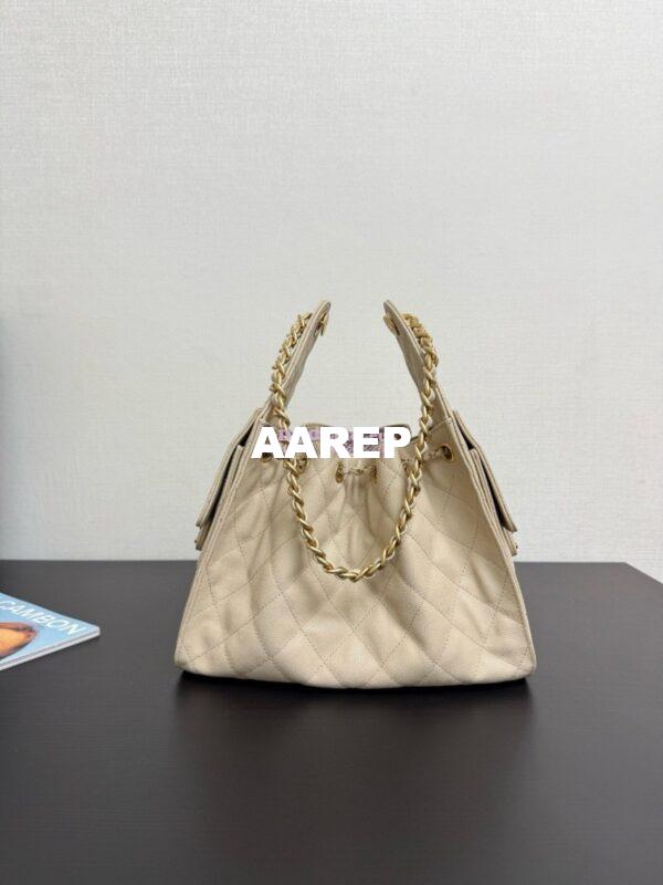 Replica Chanel 25C Small Bucket Bag in Grained Calfskin AS5293 Beige 5