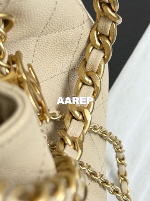 Replica Chanel 25C Small Bucket Bag in Grained Calfskin AS5293 Beige 7