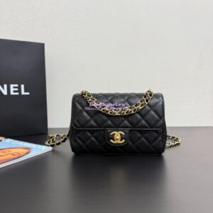 Replica Chanel SS25 Flap Bag in Grained Calfskin AS5240 Black