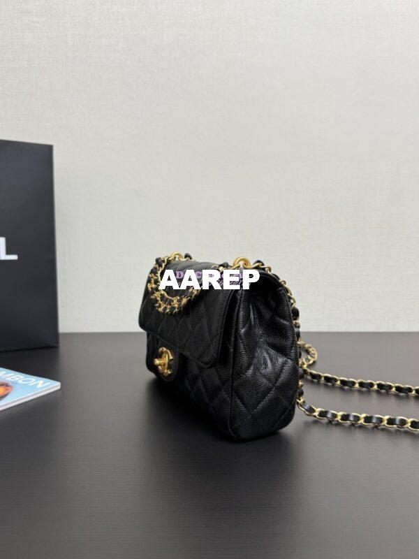 Replica Chanel SS25 Flap Bag in Grained Calfskin AS5240 Black 2