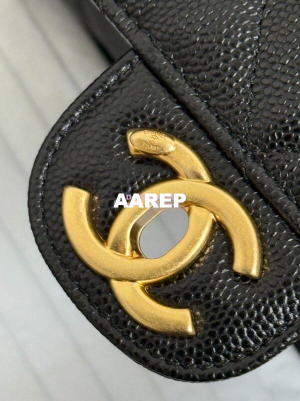 Replica Chanel SS25 Flap Bag in Grained Calfskin AS5240 Black 5