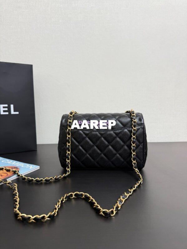 Replica Chanel SS25 Flap Bag in Grained Calfskin AS5240 Black 8