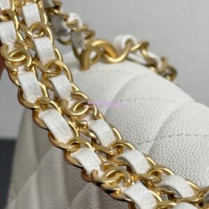 Replica Chanel SS25 Flap Bag in Grained Calfskin AS5240 White 2