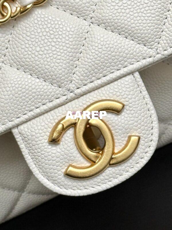 Replica Chanel SS25 Flap Bag in Grained Calfskin AS5240 White 4