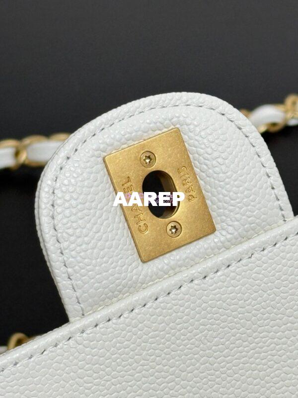 Replica Chanel SS25 Flap Bag in Grained Calfskin AS5240 White 5