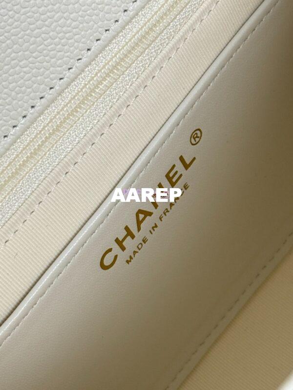 Replica Chanel SS25 Flap Bag in Grained Calfskin AS5240 White 6