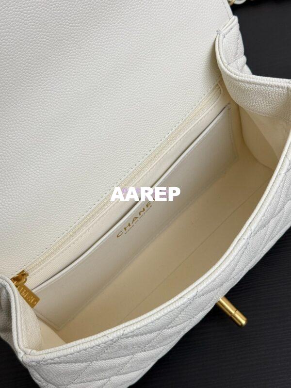 Replica Chanel SS25 Flap Bag in Grained Calfskin AS5240 White 7