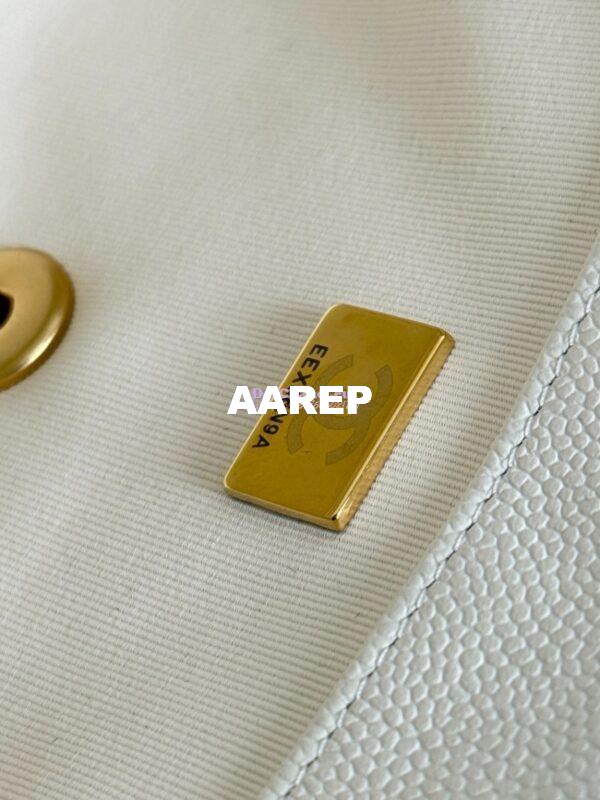 Replica Chanel SS25 Flap Bag in Grained Calfskin AS5240 White 8