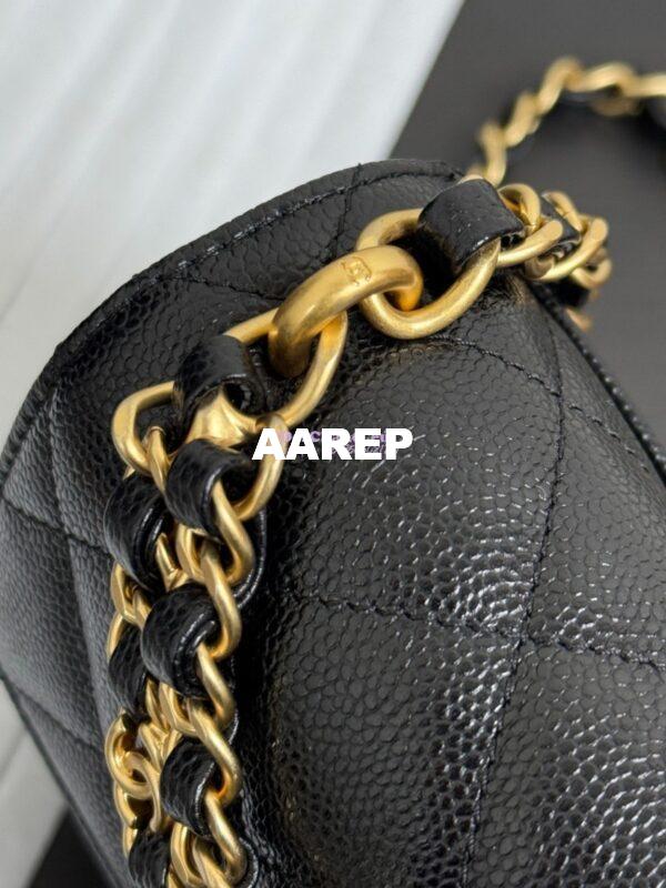Replica Chanel SS25 Mini Flap Bag in Grained Calfskin AS5239 Black 4