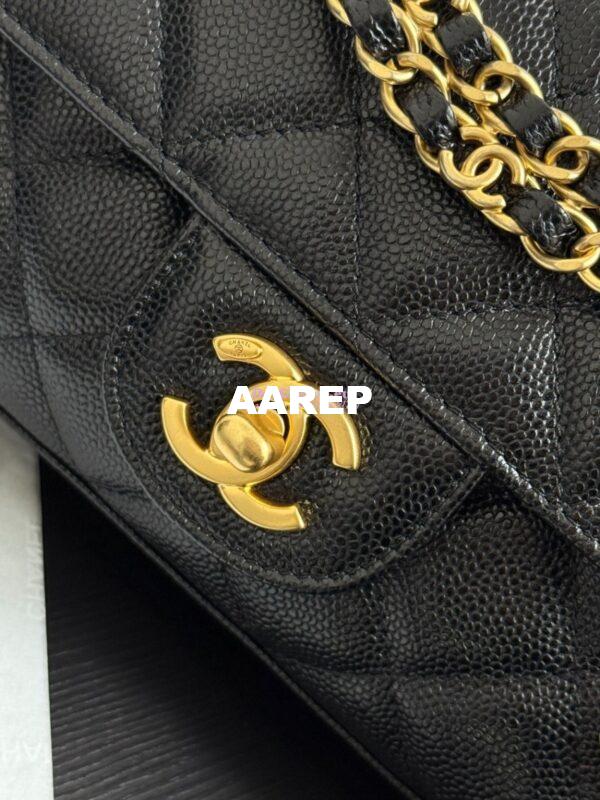 Replica Chanel SS25 Mini Flap Bag in Grained Calfskin AS5239 Black 5