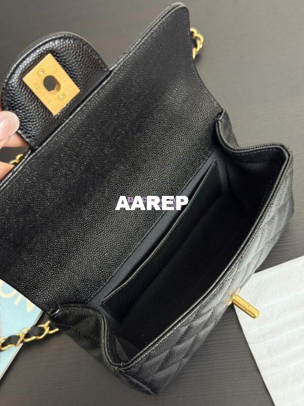 Replica Chanel SS25 Mini Flap Bag in Grained Calfskin AS5239 Black 6