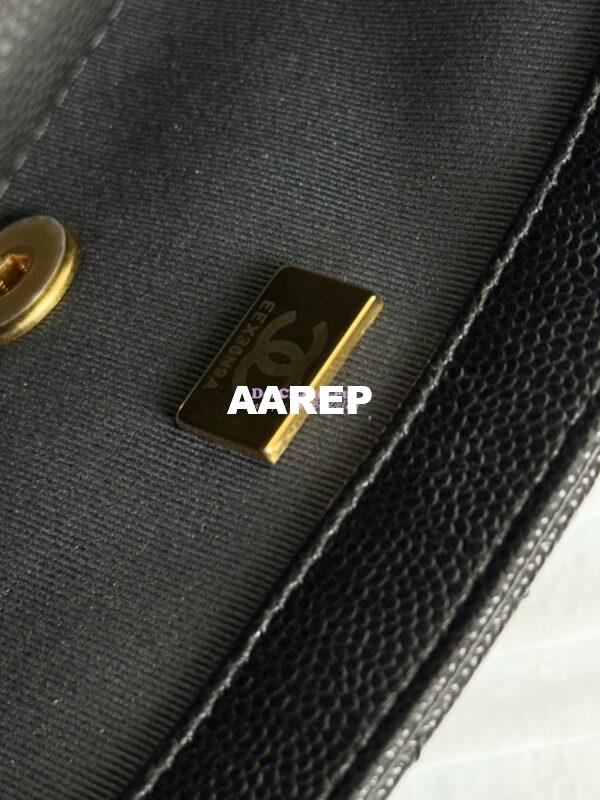 Replica Chanel SS25 Mini Flap Bag in Grained Calfskin AS5239 Black 7