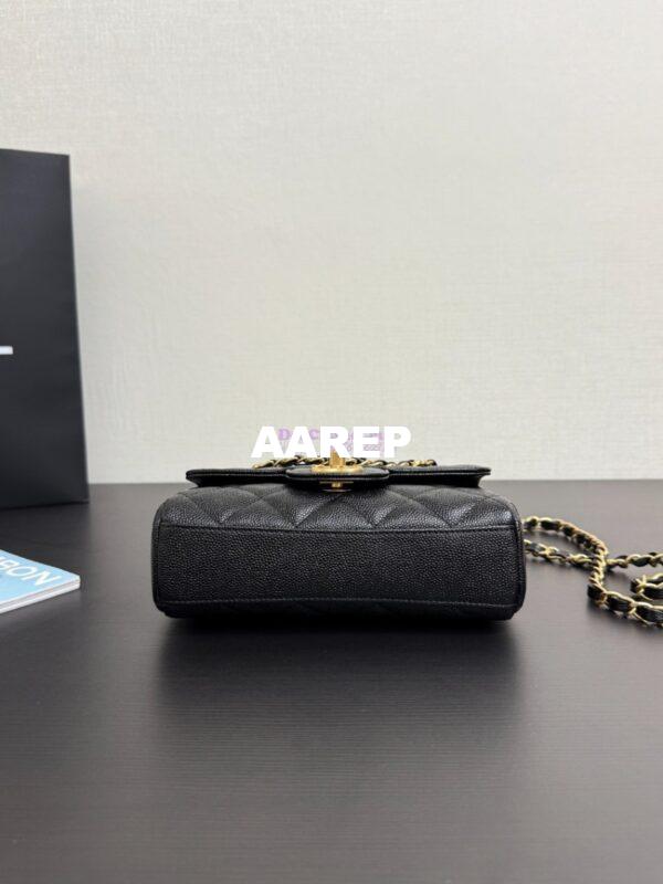 Replica Chanel SS25 Mini Flap Bag in Grained Calfskin AS5239 Black 9