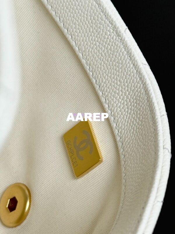 Replica Chanel SS25 Mini Flap Bag in Grained Calfskin AS5239 White 8