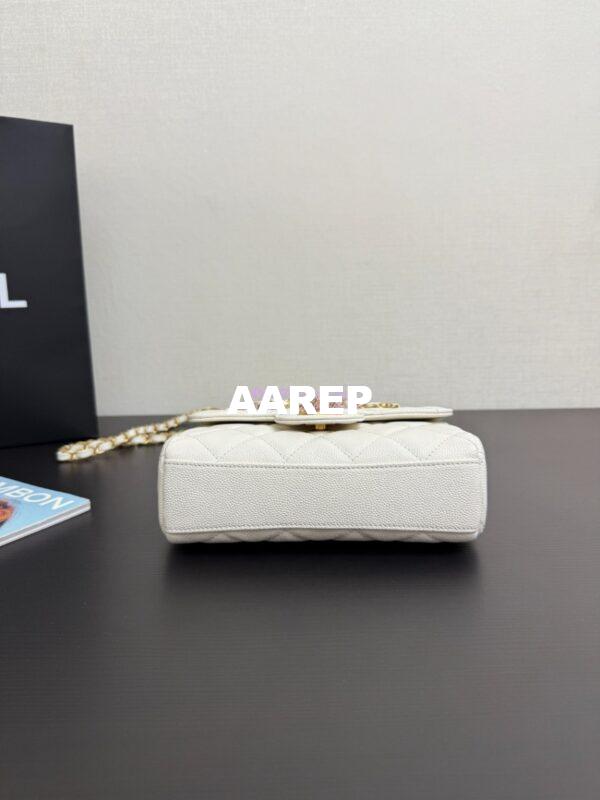 Replica Chanel SS25 Mini Flap Bag in Grained Calfskin AS5239 White 9