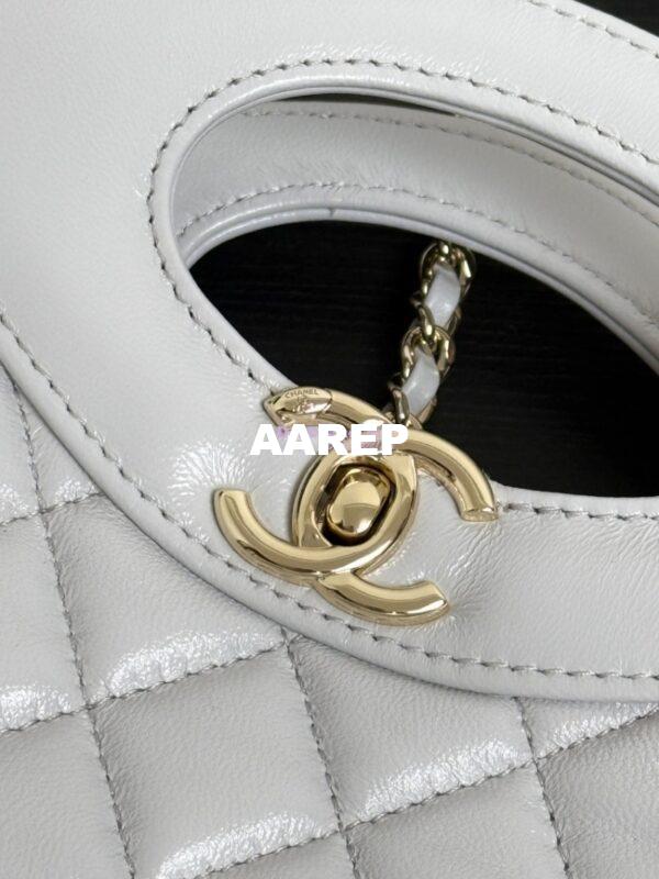 Replica Chanel Medium 31 Shopping Bag in Shiny Lambskin AS4853 Luxe Grey 6