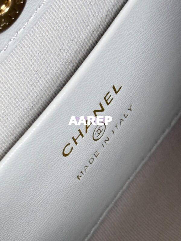Replica Chanel 24C 31 Mini Shopping Bag Chain Clutch Shiny Lambskin & Gold-Tone Metal AS3656 Luxe Grey 9