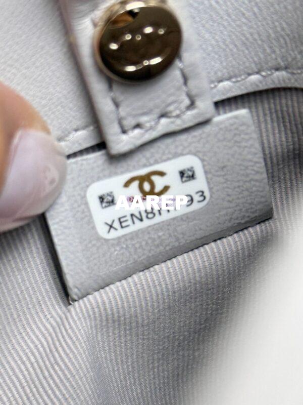 Replica Chanel 24C 31 Mini Shopping Bag Chain Clutch Shiny Lambskin & Gold-Tone Metal AS3656 Luxe Grey 10
