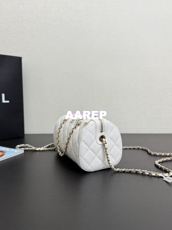 Replica Chanel 25P Grained Calfskin Mini Bowling Bag AP4474 White 3