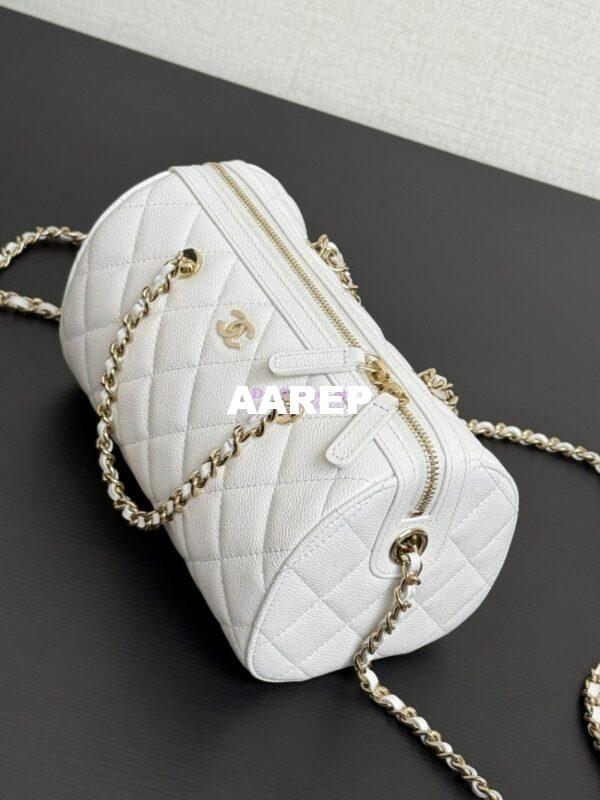 Replica Chanel 25P Grained Calfskin Mini Bowling Bag AP4474 White 5