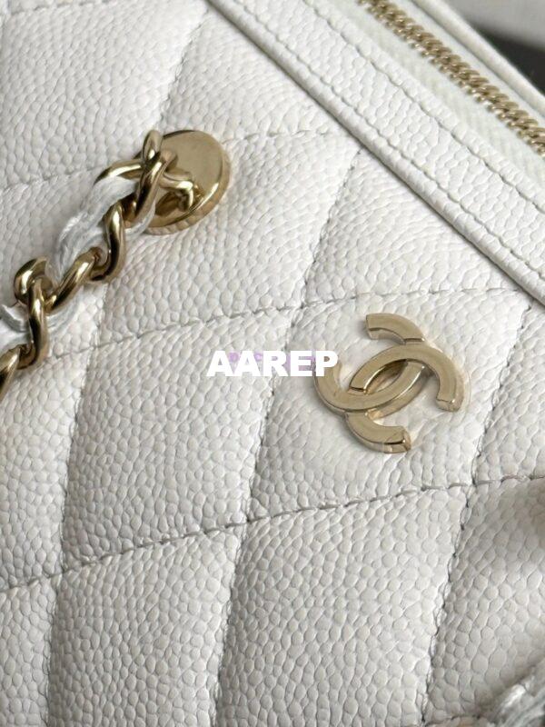 Replica Chanel 25P Grained Calfskin Mini Bowling Bag AP4474 White 6