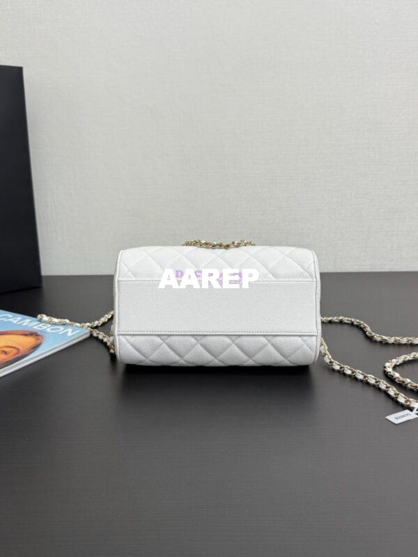 Replica Chanel 25P Grained Calfskin Mini Bowling Bag AP4474 White 10