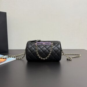 Replica Chanel 25P Grained Calfskin Mini Bowling Bag AP4474 Black