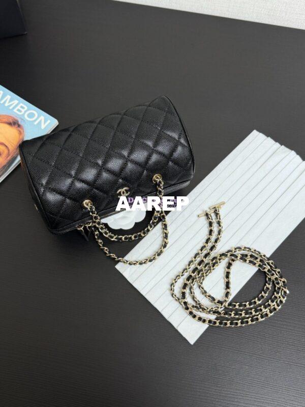 Replica Chanel 25P Grained Calfskin Mini Bowling Bag AP4474 Black 4