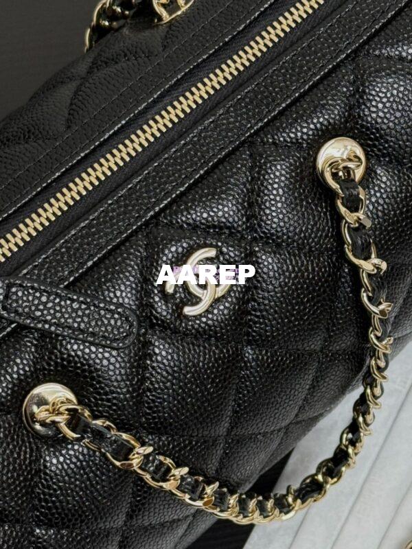 Replica Chanel 25P Grained Calfskin Mini Bowling Bag AP4474 Black 6