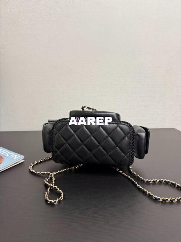 Replica Chanel SS25 Mesh and Lambskin Quilted Duma Backpack AS5484 Black 9