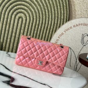 Replica Chanel 25A CF Classic Double Flap Bag in Iridescent Lambskin pink Limited Edition