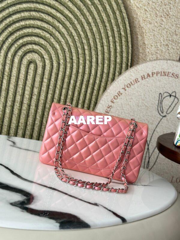 Replica Chanel 25A CF Classic Double Flap Bag in Iridescent Lambskin pink Limited Edition 7