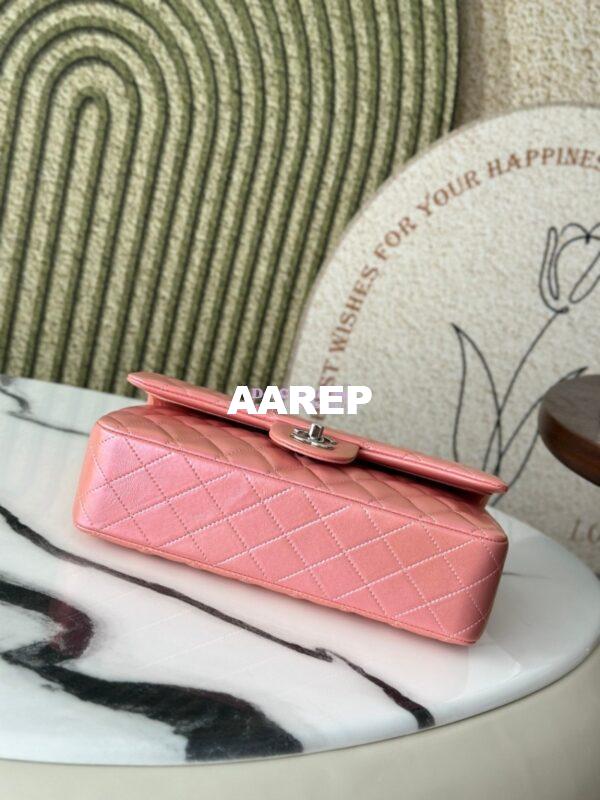 Replica Chanel 25A CF Classic Double Flap Bag in Iridescent Lambskin pink Limited Edition 11