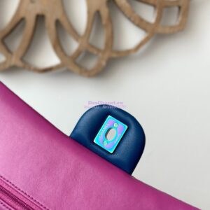 Replica Chanel CF 1112 Classic Flap CF Bag in Lambskin Blue x RosyPink with rainbow hardware 2