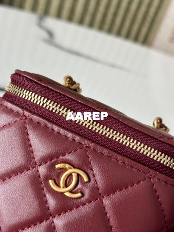 Replica Chanel New Mini Vanity With Charm Chain in Lambskin AP1447 Wine 8
