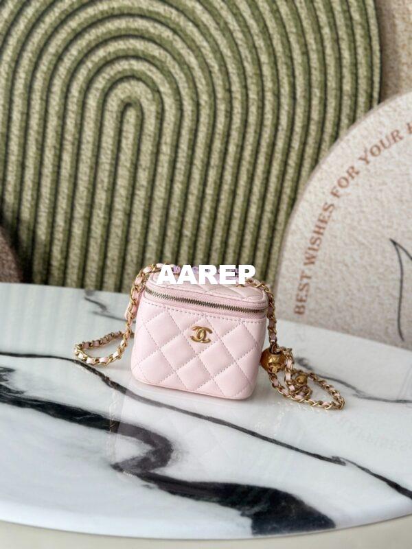 Replica Chanel New Mini Vanity With Charm Chain in Lambskin AP1447 Light Pink 3