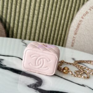 Replica Chanel New Mini Vanity With Charm Chain in Lambskin AP1447 Light Pink 2