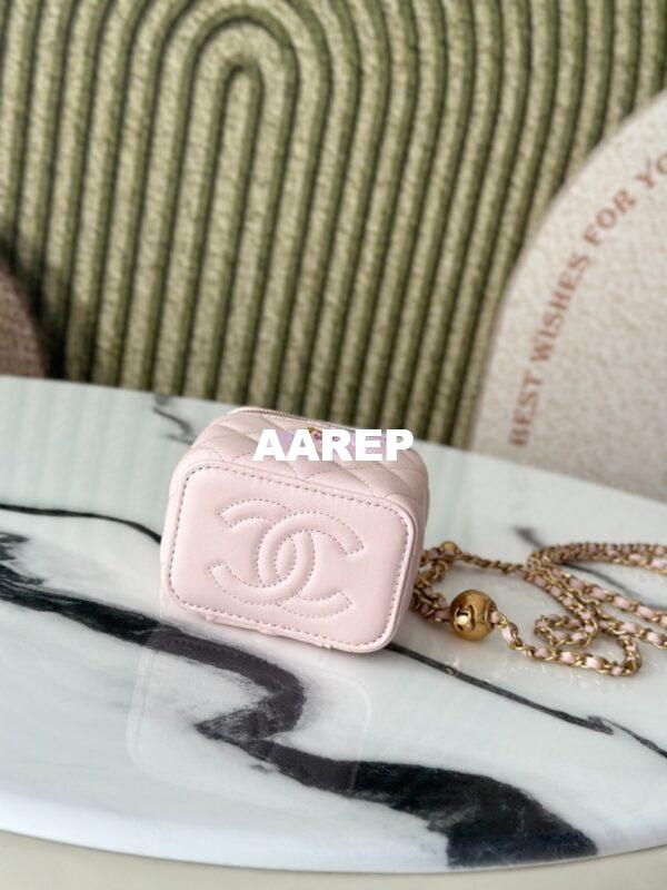 Replica Chanel New Mini Vanity With Charm Chain in Lambskin AP1447 Light Pink 4